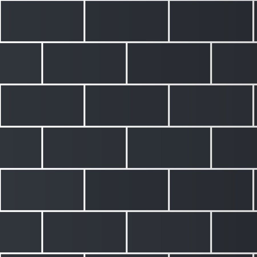 Graphite Grid Kitchen — 300×600 matt black tile at TILEWORLD