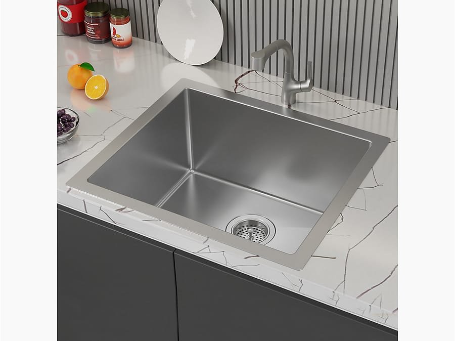 Kohler Strive 21-inch Single Bowl Kitchen Sink (38778IN-NA) — TILEWORLD Bengaluru