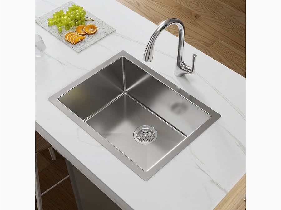 Kohler Strive 24-inch Single Bowl Kitchen Sink (38779IN-NA) — TILEWORLD Bengaluru