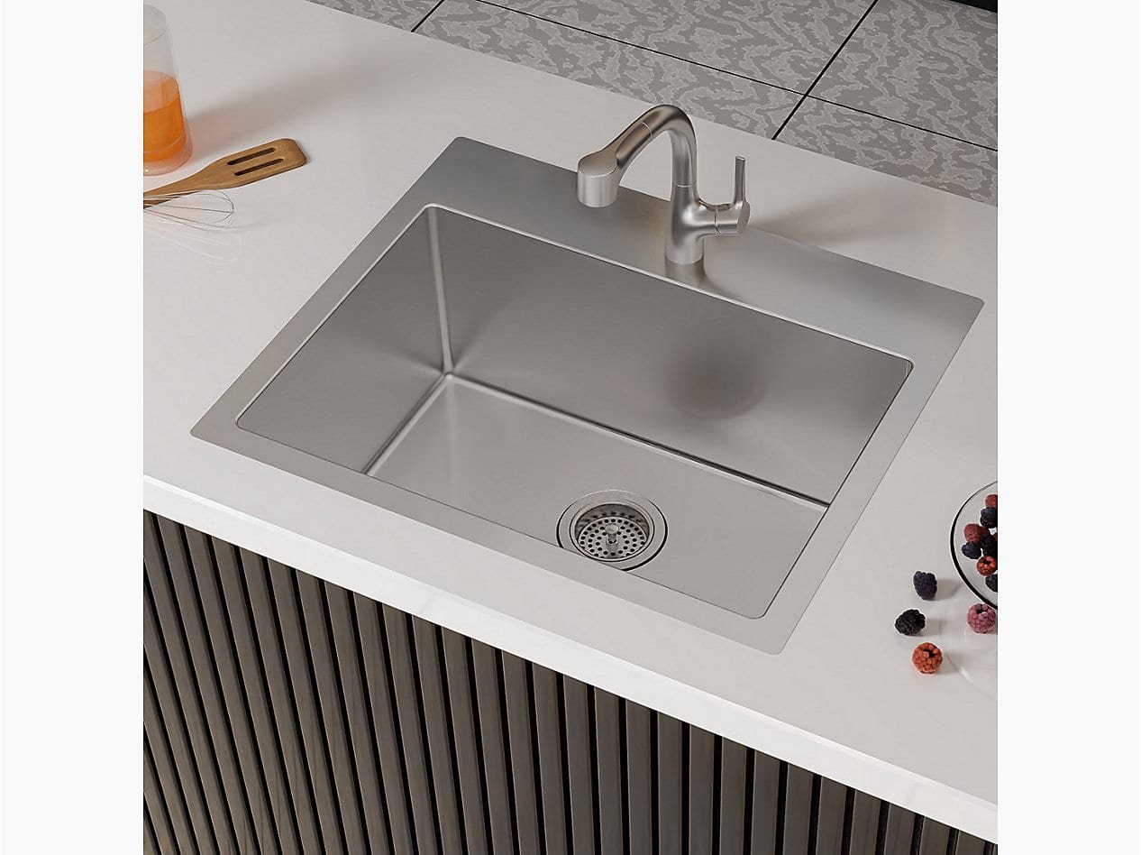 Kohler Strive 24-inch Kitchen Sink with Tap Hole (38795IN-NA) — TILEWORLD Bengaluru